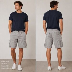 Vintage Y2K Polo Jeans Co Ralph Lauren Mens Gray Cargo Shorts Size 36 Utility